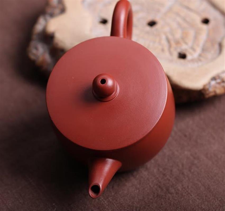 紫砂壶纯手工单壶迷你朱泥小品壶100cc梅花孔